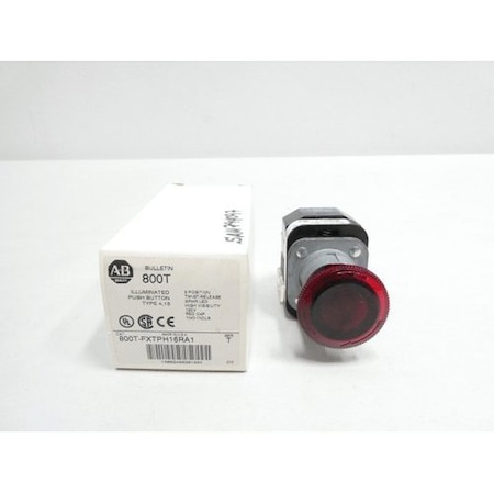 Allen Bradley RED ILLUMINATED 120V-AC PUSH-PULL BUTTON 800T-FXTPH16RA1
