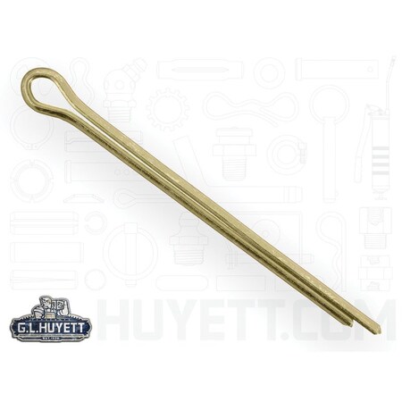 Huyett Cotter Pin, Zinc Yellow Carbon Steel, 0.109 in Dia x 1.750 in Effective Length CPY-109-1750