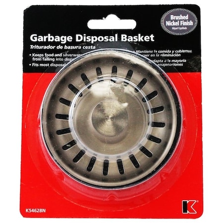 Plumb Pak Garbage Disposal StrainerStopper, Steel, Brushed Nickel K5462BN