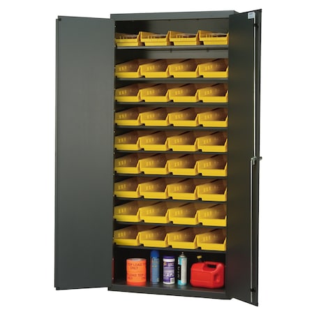 Quantum Storage Systems BEIGE SPECIALTY CABINET W/36 YELLOW BINS QPR-BG-107YL