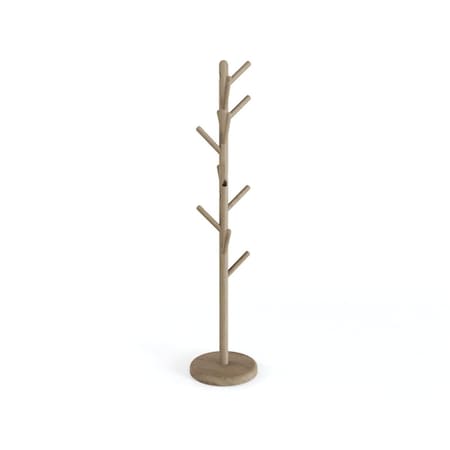 Homeroots 67in Gray Solid Wood Ten Hook Freestanding Coat Rack 724376