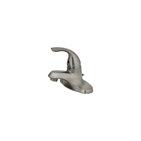 Homepointe Lavatory Faucet With Plastic Pop-Up, Single Lever, PVD Brushed Nickel 242094