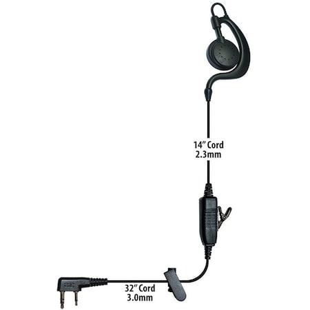 Klein Electronics Inc Blackbox Agent Earset - Mono - Wired - Earbud - Monaural - Outer-ear Agent-K1