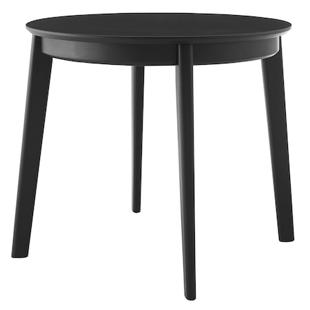 Homeroots 36" Black Rounded Dining Table 544274