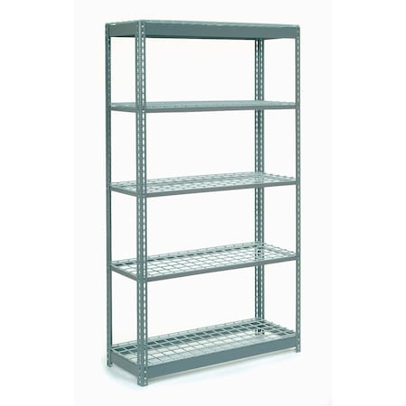 Global Industrial 5 Shelf Standard Duty Boltless Shelving Starter 48"Wx12"Dx96"H, Wire Deck B2296844