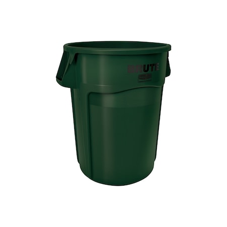 Rubbermaid Commercial BRUTE 44 gal Round Heavy Duty Plastic Can, Green, None, Plastic 1779741