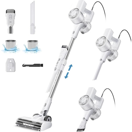 Fabuletta 23Ft Corded Stick Vacuum, 600W Power Stick Vacuum Corded with Telescopic Alloy Tube, 6 in 3B29HKFSV011VACUGY