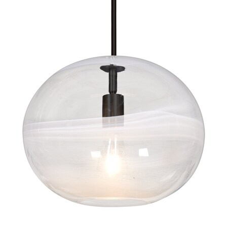 Besa Lighting Geno Stem Pendant, Vapor Clear, Black Finish, 1x7W LED Filament 1TT-GENOCL-EDIL-BK