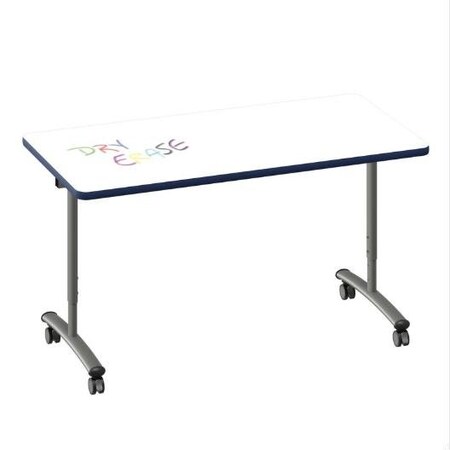 Correll Rectangle Premium Sit To Stand Dry Erase Flip Top Table, 60 in W, 28 in to 38 in H FTS3060DE-80-14-37