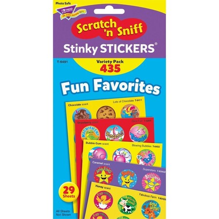 Trend Enterprises Fun Favorites Stinky Stickers® Variety Pack, 435 Per Pack, PK2 T6491