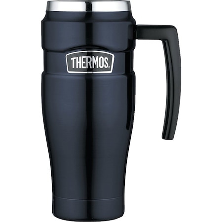 Thermos Stainless Steel Travel Mug, 16 oz., Midnight Blue, Hot 7 Hrs, Cold 18 Hrs SK1000MBTRI4