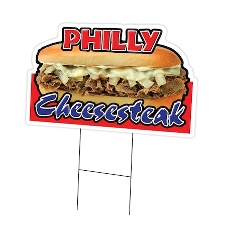 Signmission Cheesesteak Yard Sign & Stake outdoor plastic coroplast window, C-DC-1216-DS-Cheesesteak C-DC-1216-DS-Cheesesteak