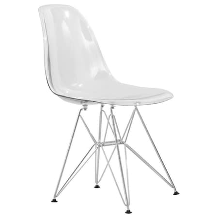 Leisuremod Cresco Plastic Dining Side Chair, Clear CR19CL