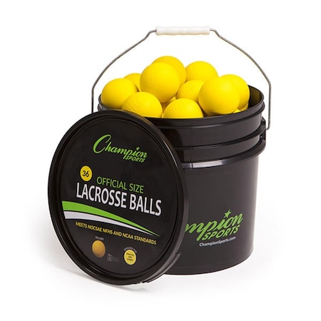 Champion Sports Lacrosse Ball Bucket, Yellow CH55976