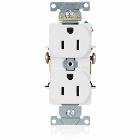 Leviton PlugsandRcptcls, 15A, 125VAC, Wht, Nylon, PK1 5242-W