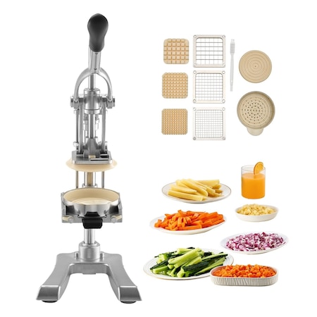 Vevor Commercial French Fry Cutter Vegetable Chopper with 3 Blades and 1 Juicer MFM-J02