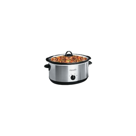 Newell Brands Distribution Oval Slow Cooker With Removable Crock, Stainless Steel, 7-Qt. 2131368
