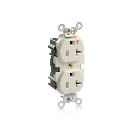 Leviton Lev-Lok Industrial Grade Duplex Receptacle, 20 Amp, 125 Volt M5362-IGT