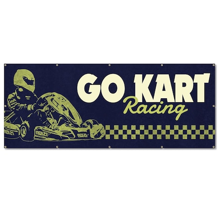 Signmission Go Kart Racing, 48 Inch, Banner B-120-30382