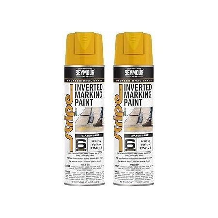 Seymour Midwest Stripe 6-Series Inverted Ground Marking Paint, Utility Yellow net 17oz., 2PK 20678-2