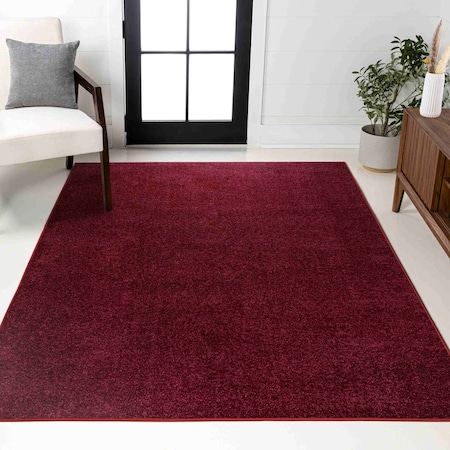 Jonathan Y Haze Solid Low-Pile Dark Red 12 ft. x 15 ft. Area Rug SEU100Q-15