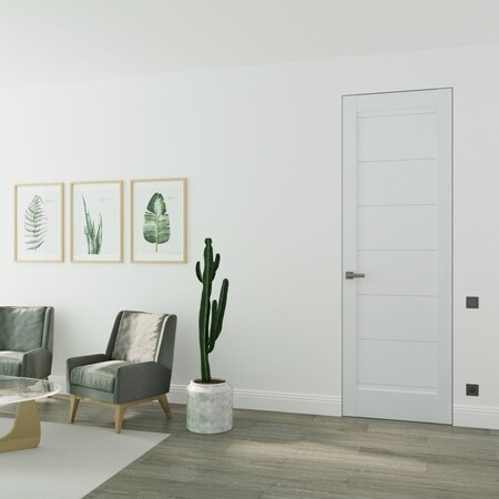 Sartodoors Hidden Door White 18x84 Solid Core Modern Interior QUADRO4115MF-WS-18x84-RH-I