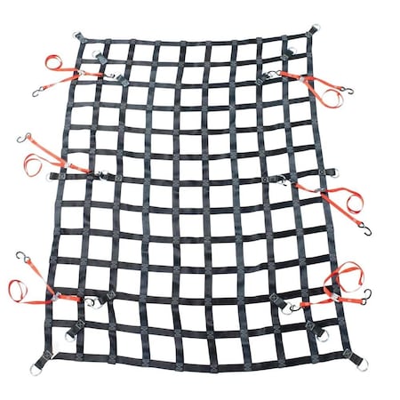 Mytee Products 105in x 120in Heavy Duty Cargo Net with D Rings & CamBuckle Ratchet Straps CN105120D-C