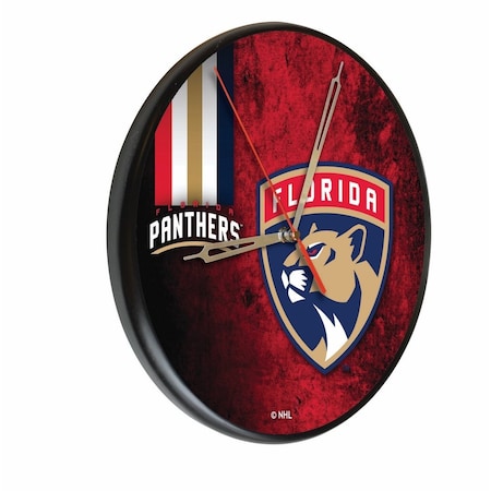 Holland Bar Stool Co Florida Panthers 13" Solid Wood Clock WClkPBlk03FlaPan