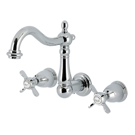 Kingston Brass Double-Handle Wall Mount Bathroom Faucet, Polished Chrome KS1251BEX