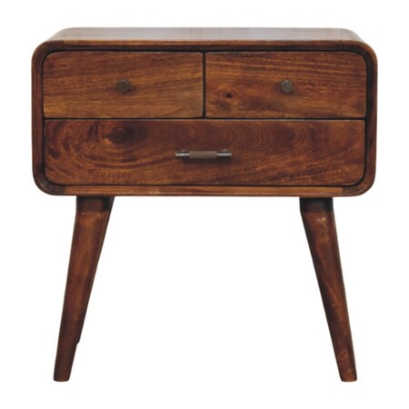 Homeroots 22" Brown Solid Wood Two Drawer Nightstand 701734