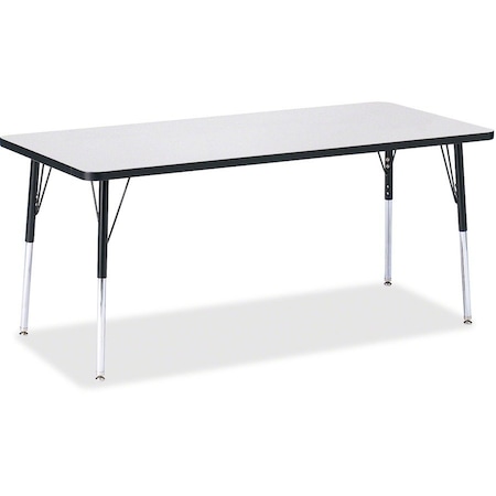 Jonti-Craft Berries Rectangle Activity Table, 30 in. x 72 in., A-height, Freckled Gray/Black/Black 6413JCA180