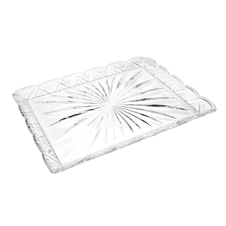 Homeroots 16in Clear Rectangular Crystal Serving Tray 517509
