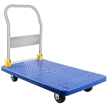 Edendirect 1320 lbs. Capacity Platform Truck Foldable Push Hand Cart with 360-Degree Swivel Wheels IR-BLU1320