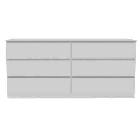 Homeroots 60" White Six Drawer Double Dresser 403758