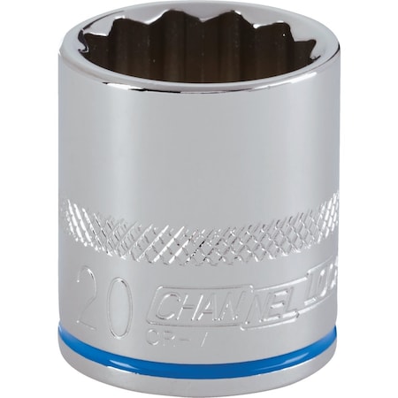 Channellock 3/8'' Drive 20 mm 12-Point Shallow Metric Socket 347035