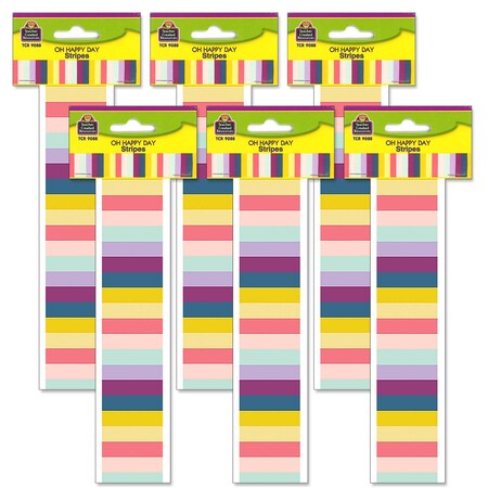 Teacher Created Resources Oh Happy Day Stripes Straight Border Trim, 35 Feet, 6PK TCR9088
