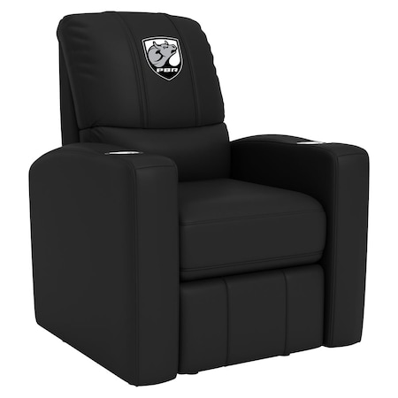 Dreamseat Stealth Recliner with Professional Bull Riders Bull Head Shield Logo XZ52082CDSMHTBLK-PSPBR0005