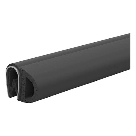 Jw Winco Edge Trim Seal, 20 m. L, Side, Black 2182-9.5-D-20
