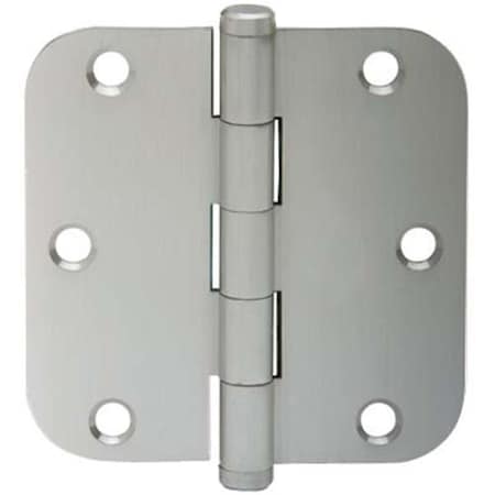 Defenseguard 0.62 in. Radius 3.5 in. x 3.5 in. Door Hinges, Satin Nickel DE2952072