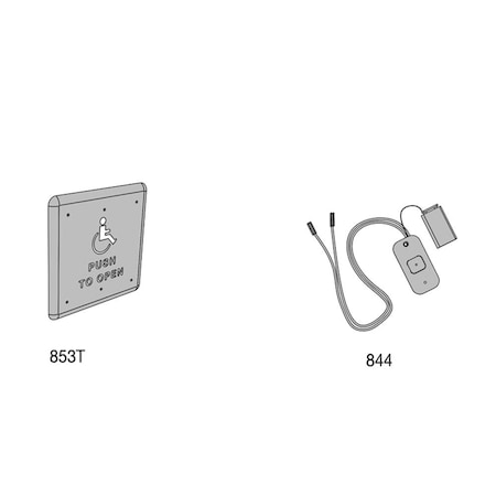 Lcn Actuator, Bollard, Logo, Text, Wireless, 4-3/4in x 4-3/4in 8310-3853TWB