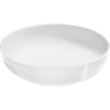 Staub Ceramic 11.5-inch Shallow Serving Bowland, White 1027975