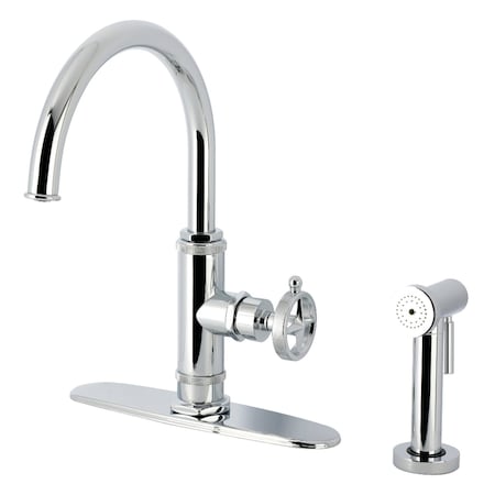 Kingston Brass Single-Handle Kitchen Faucet, Polished Chrome KSD2431RNK