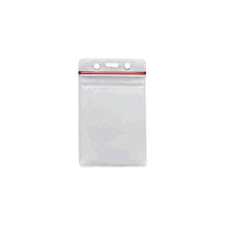 Brady BADGE HOLDER, DATA/CREDIT CARD, VERTICAL ZIP-LOCK W/RED, STRIPE BADGE HOLDER 1815-1110