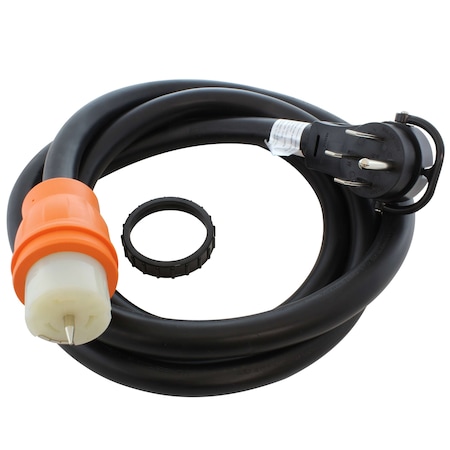 Ac Works Generator Cord, 10 ft, NEMA 14-50P to CS6364, 50A, 125/250V, STW 6/3+8/1, Locking, ETL Certified TE1450-010G