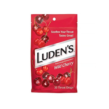 Ludens Throat/Cough Drops Wild Cherry, 30PK 1336218