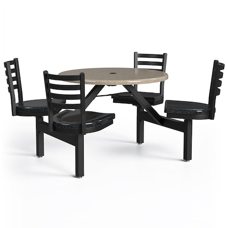 Palmer Hamilton Picnic Table, Fiberglass, Black, Gray PH-4S36RD-CAPBOSB