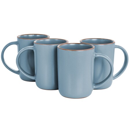 Gibson Elite Dumont 4 Piece 17oz Terracotta Mug Set in Light Blue 135287.04
