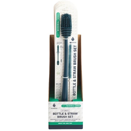 Manna Antimicrobial Bottle Brush & Straw Brush Cleaner, 2-Piece AC31737