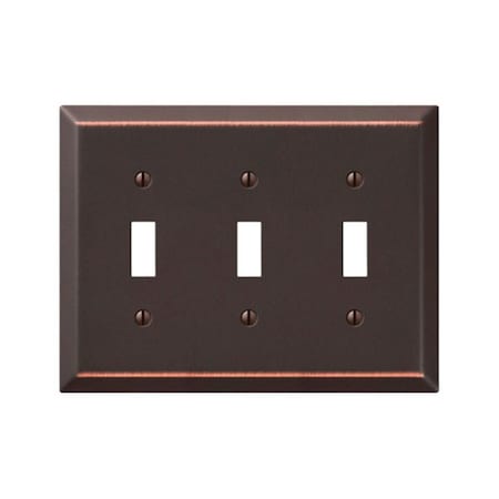 Amerelle 163TTTDB 3 Toggle Wall Plate Aged Bronze 3501376
