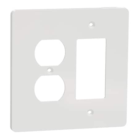 Square D Cover Frame, X Series, for Duplex/Decora, Number of Gangs: 2 Plastic, Matte Finish, White SQWS802452WH